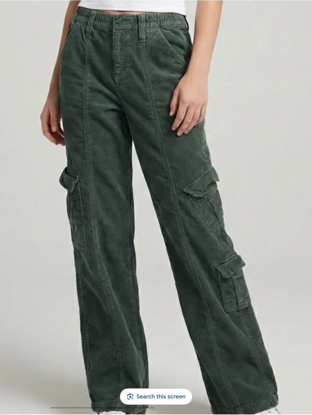 BDG Urban Outfitters Y2K Cargo Corduroy Pants Women’s Small Forest Green